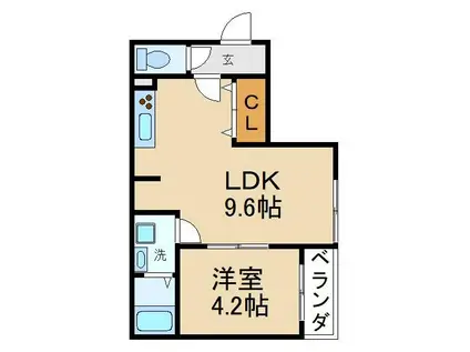スターメゾン寝屋川(1LDK/3階)の間取り写真