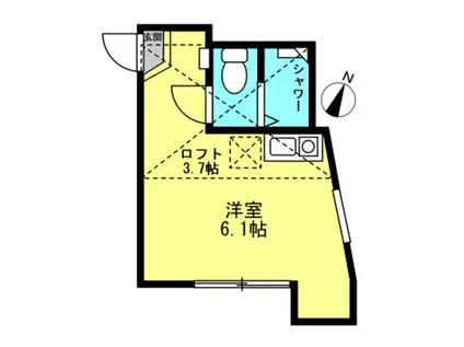 ユナイト金沢八景ハイゼンベルグ(ワンルーム/1階)の間取り写真