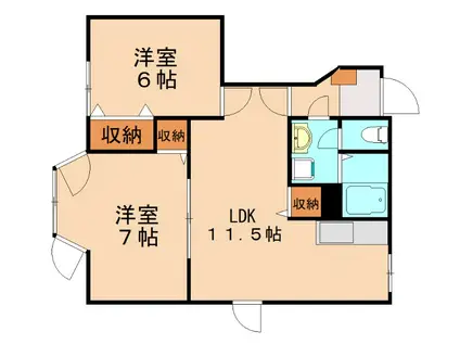 コートルミエール(2LDK/1階)の間取り写真