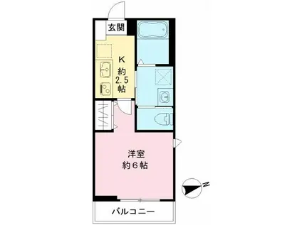 ウィステリア S(1K/1階)の間取り写真