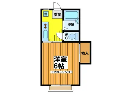 パインコート(1K/1階)の間取り写真