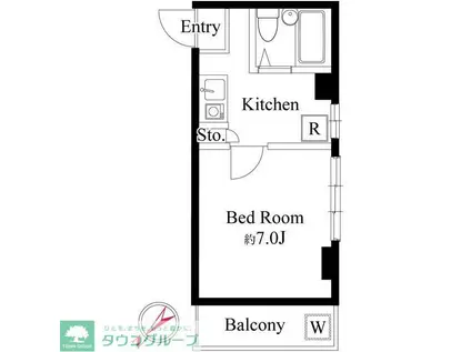 エクセル8TH(1K/3階)の間取り写真