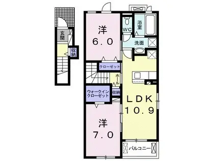 メゾン ド ノール(2LDK/2階)の間取り写真
