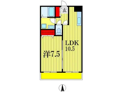 エターナI(1LDK/1階)の間取り写真