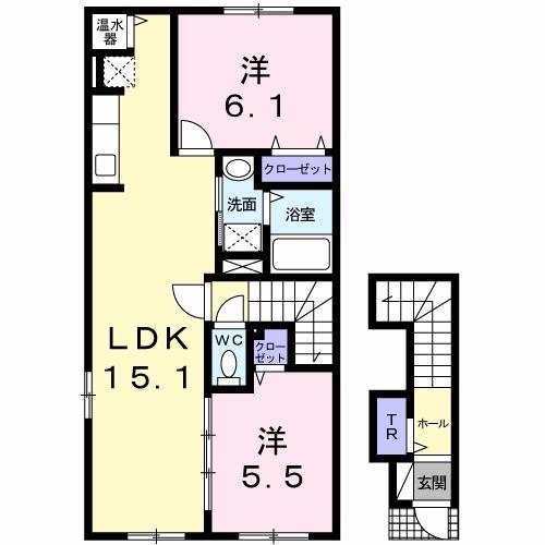 グレイスリッチ(2LDK/2階)の間取り写真