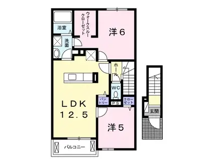 グリエラII番館(2LDK/2階)の間取り写真