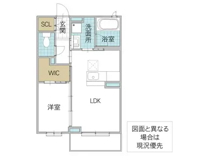ELPIDA 赤塚(1LDK/1階)の間取り写真