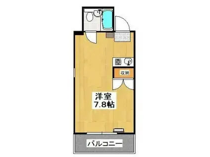 山王ハイツ(ワンルーム/2階)の間取り写真