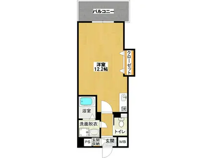 ヴィラ・ウェリントン(ワンルーム/3階)の間取り写真