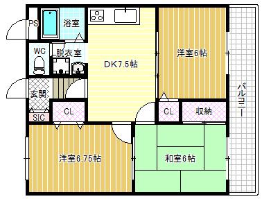SELLEYS金剛(3DK/3階)の間取り写真