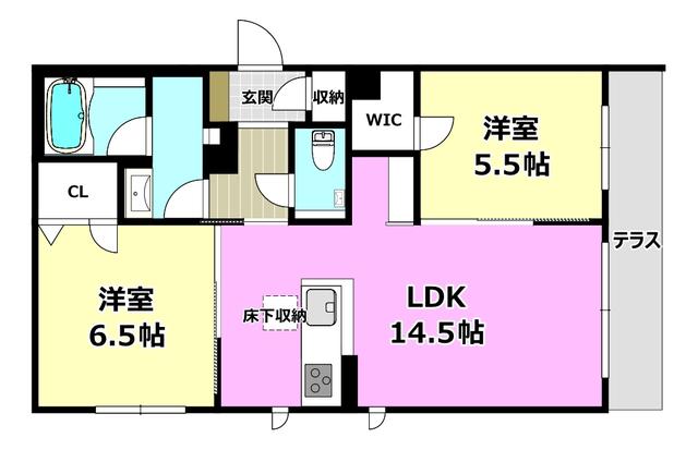 パラッツォ グロリオーサIII(2LDK/1階)の間取り写真