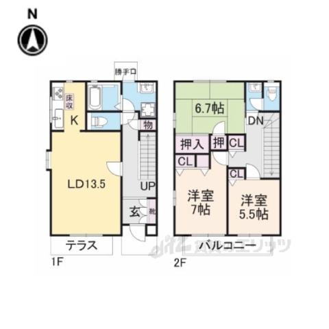 昴の郷学園前A(3LDK/1階)の間取り写真