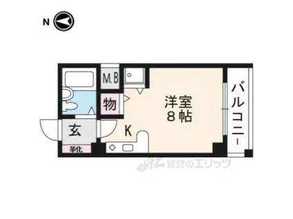 ライオンズマンション京都東堀川(ワンルーム/1階)の間取り写真