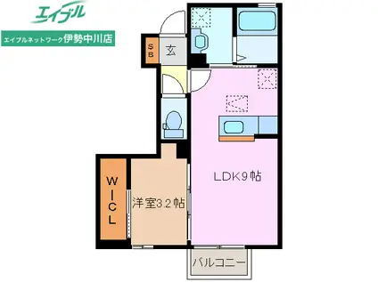 クオーレ(1LDK/1階)の間取り写真