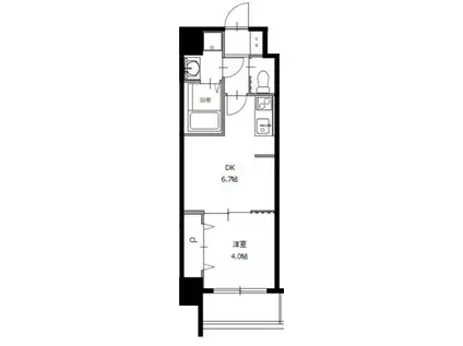 CHERRY BLOSSOM 五条通(1DK/6階)の間取り写真