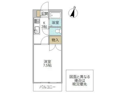 ガーデンハイツ(1K/2階)の間取り写真