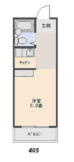 メゾン岡町(1K/4階)の間取り写真