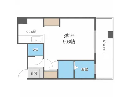 オタルベイサイドシティ8棟(1K/8階)の間取り写真