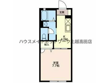 シャルマン城東 I(1K/2階)の間取り写真