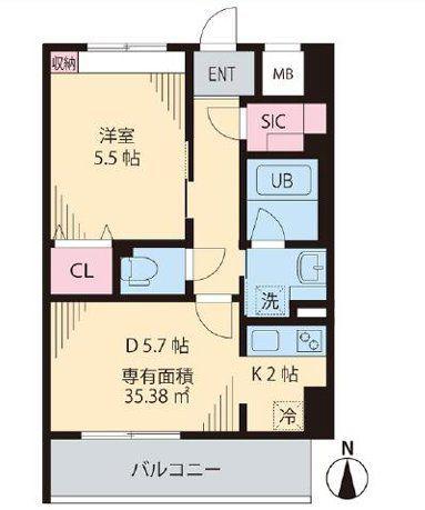 グリーンリーフ西早稲田(1DK/3階)の間取り写真