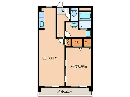 EKビル(1LDK/1階)の間取り写真