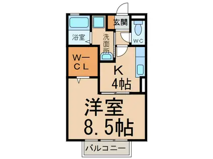 アドバンス小牧A・B(1K/2階)の間取り写真