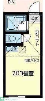 末吉ベルティーニ(ワンルーム/2階)の間取り写真