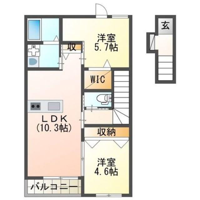 メゾン グランデ(2LDK/2階)の間取り写真
