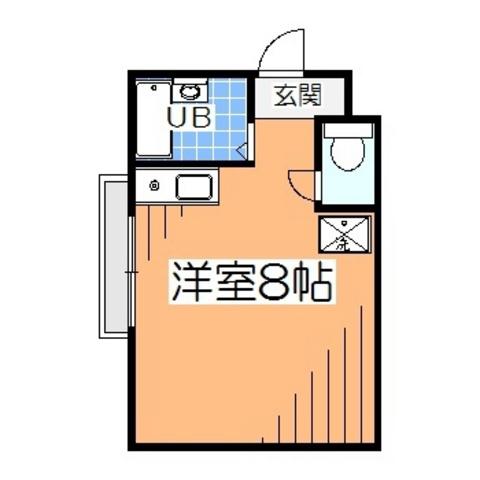 ヒルズ白鷺(ワンルーム/2階)の間取り写真