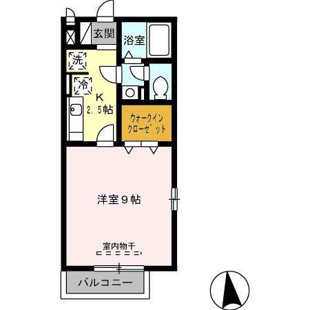 プロミストランド御幸(1K/2階)の間取り写真