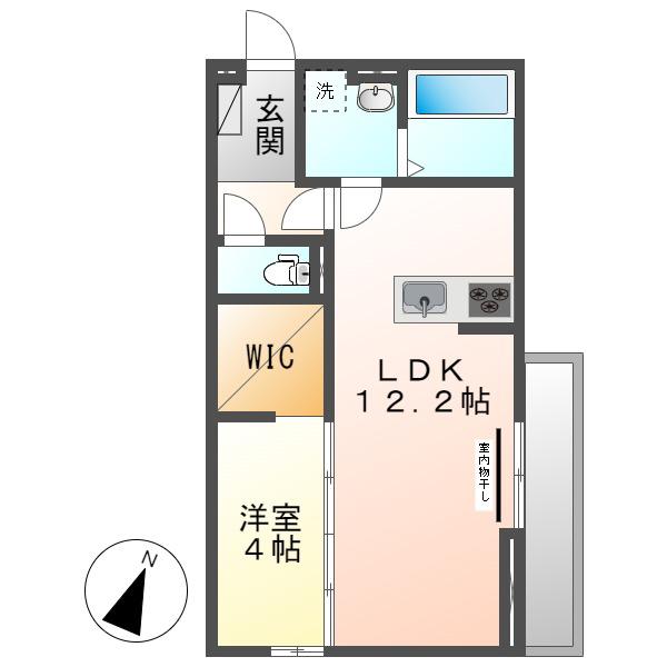 フェリーチェ 浜ノ茶屋(1LDK/1階)の間取り写真
