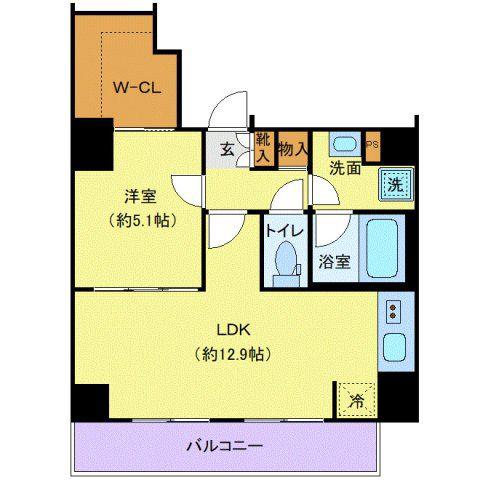 ディアレイシャス南砂町(1LDK/5階)の間取り写真