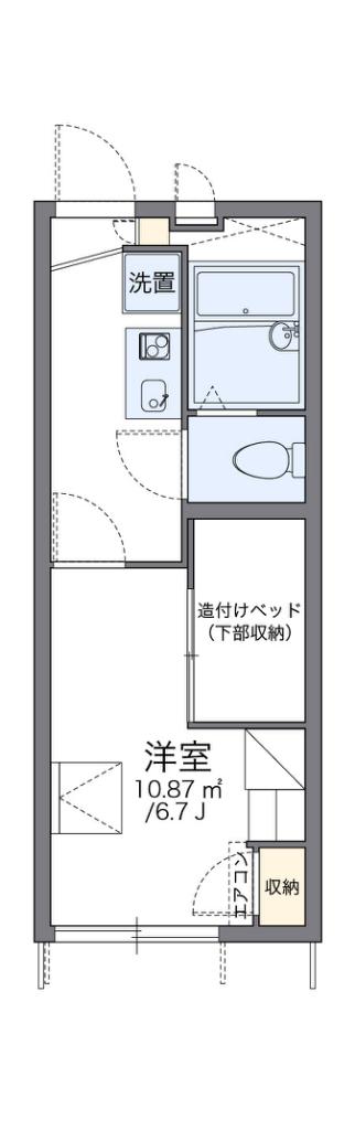 レオパレス堀田(1K/1階)の間取り写真