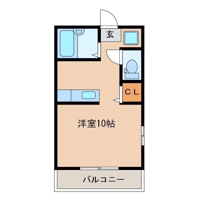 パールメゾン(ワンルーム/3階)の間取り写真