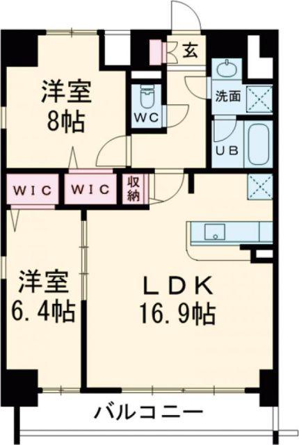 プレスティ則武(2LDK/9階)の間取り写真