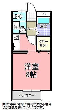 GRANDE弥栄(ワンルーム/1階)の間取り写真
