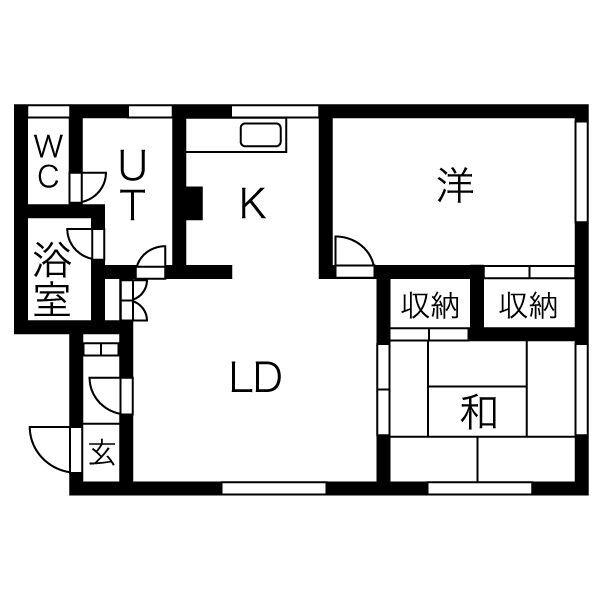 フラワーハウス(2LDK/2階)の間取り写真