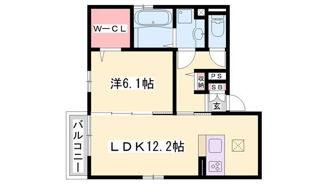 D-MIMOSA(1LDK/1階)の間取り写真