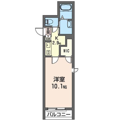 シルトクレーテ(1K/2階)の間取り写真