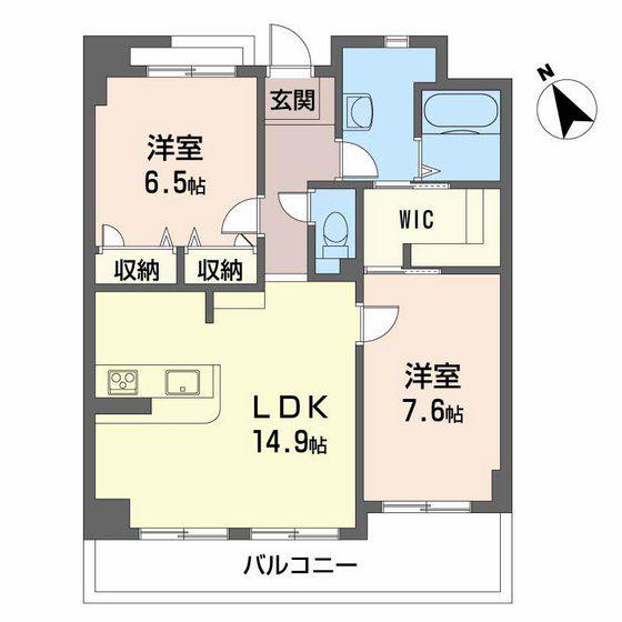 プリムローズ(2LDK/4階)の間取り写真