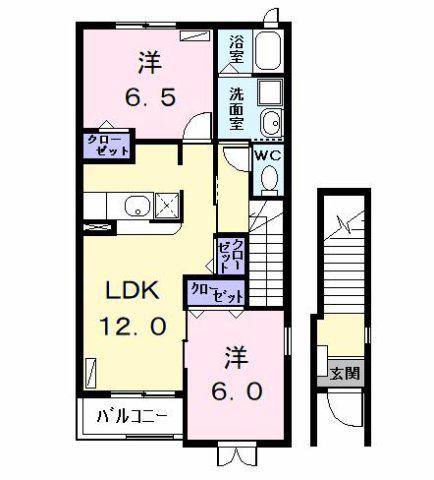 サンロードII(2LDK/2階)の間取り写真