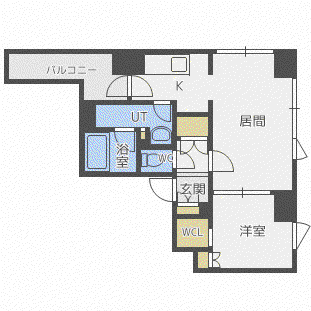 プライムメゾン南2条(1LDK/8階)の間取り写真