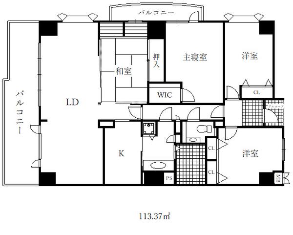 アーデンコート住吉川(4LDK/3階)の間取り写真