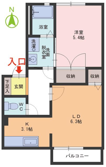 パストラル97(1LDK/2階)の間取り写真