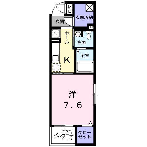 パラダイスバレー(1SK/5階)の間取り写真