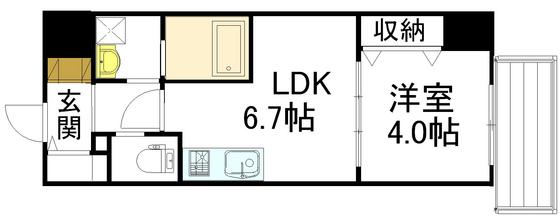 KATAYAMABLD23(1LDK/8階)の間取り写真