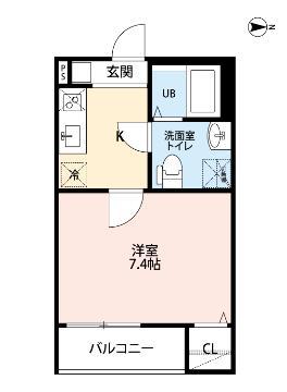 ガーデンプレイス(1K/3階)の間取り写真