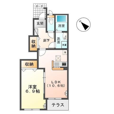 ライムステージ(1LDK/1階)の間取り写真