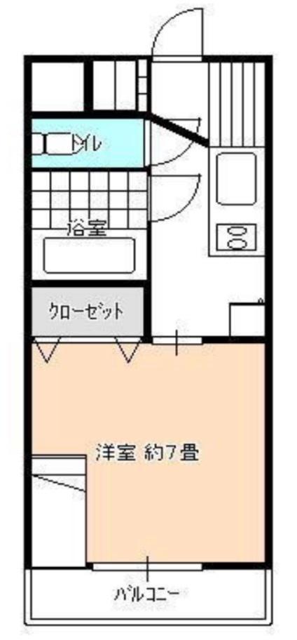 オークサンガ(1K/1階)の間取り写真