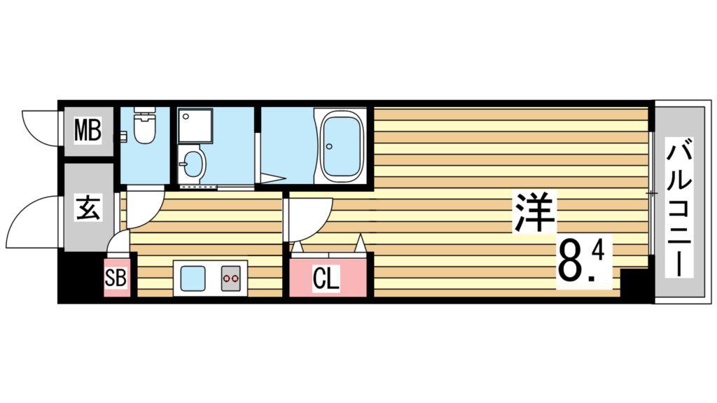 ビエラコート須磨(1K/3階)の間取り写真